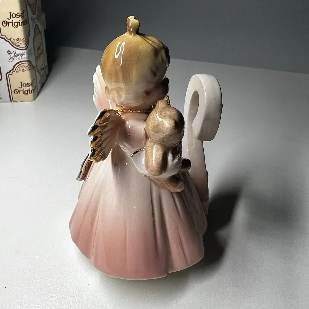 Vintage Josef Originals Birthday Girl Angel Age 2 Teddy Bear Figurine Box Tag